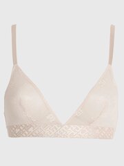 Бюстгальтер Tommy Hilfiger TH Monogram Lace Unlined Triangle Misty Blush цена и информация | Спортивные бюстгальтеры | kaup24.ee