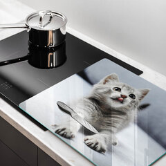Klaasist Lõikelaud Väike armas kassipoeg, 60x52 cm hind ja info | Lõikelauad | kaup24.ee