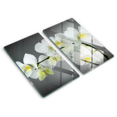 Klaasist Lõikelaud Valged orhidee õied, 2x30x52 cm hind ja info | Lõikelauad | kaup24.ee
