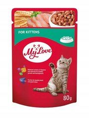 My Love Влажный корм для котят 24x80 г цена и информация | Кошачьи консервы | kaup24.ee