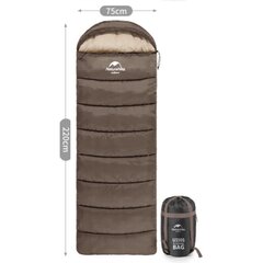 Magamiskott kapuutsiga Naturehike U350, 220 x 75 cm, pruun цена и информация | Спальные мешки | kaup24.ee