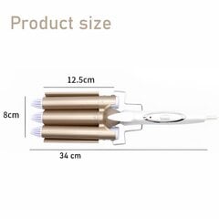 Тройная плойка LIVMAN M-10 М-12, 25мм цена и информация | Приборы для укладки и выпрямления волос | kaup24.ee