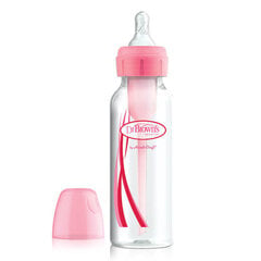 Бутылка для кормления Dr. Brown с узким горлышком, цвет розовый, 250 мл, options plus, 1 штука. цена и информация | Бутылочки и аксессуары | kaup24.ee