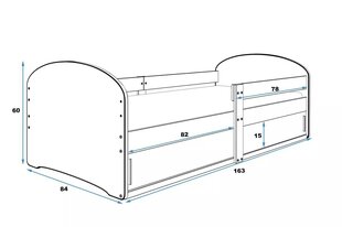 Tüdrukute lastevoodi madratsi ja aluslaatikuga 160x80cm valge hind ja info | Lastevoodid | kaup24.ee