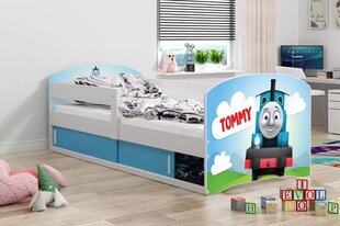 Lastevoodi Tommy Train madratsi ja sahtlitega 160x80cm sinine цена и информация | Детские кровати | kaup24.ee