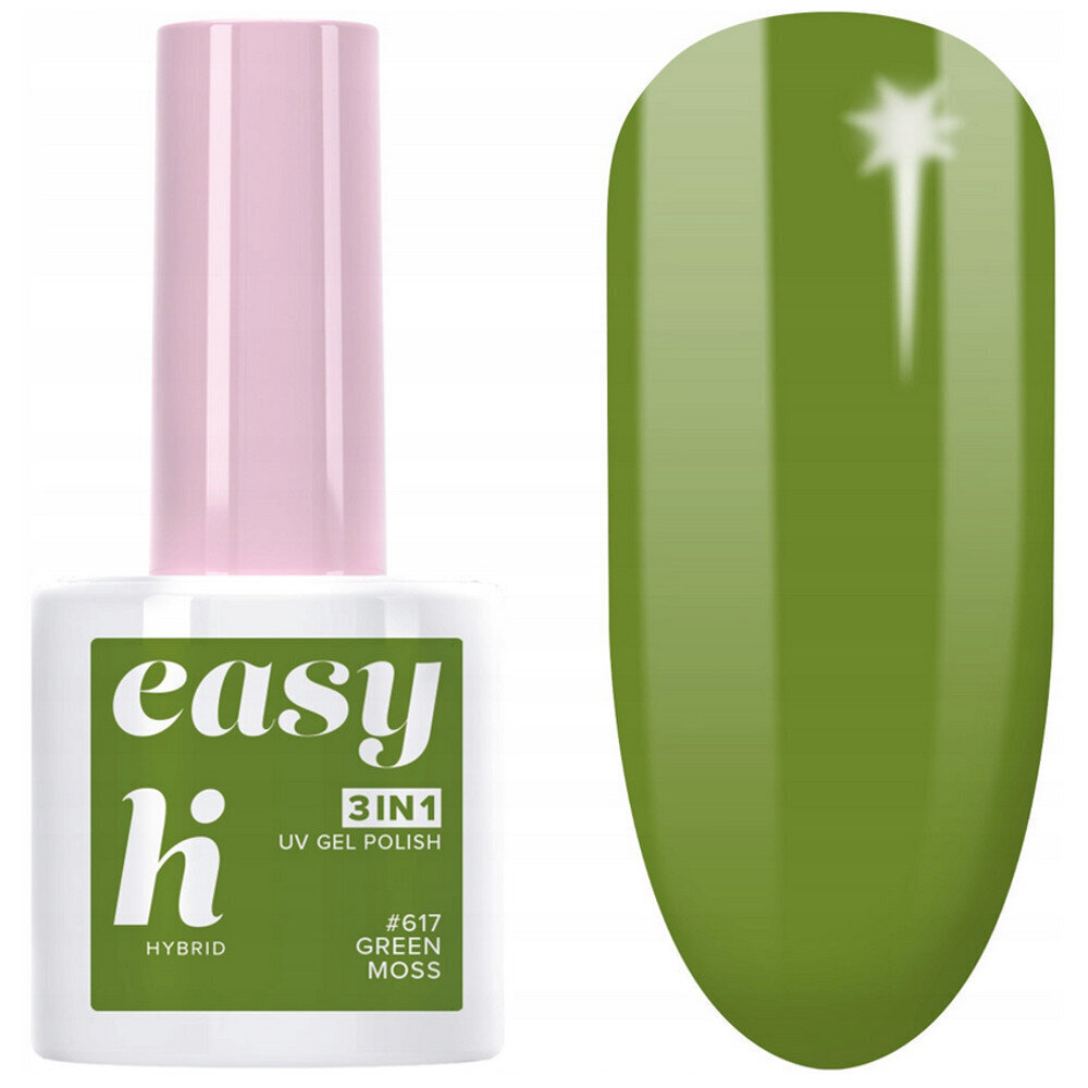 Hübriid küünelakk Hi Hybrid Easy 3in1, 617 Green Moss, 5 ml hind ja info | Küünelakid, küünetugevdajad | kaup24.ee