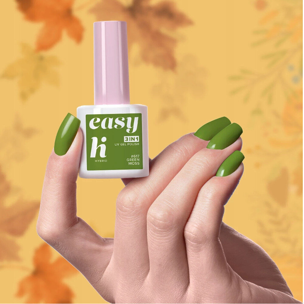 Hübriid küünelakk Hi Hybrid Easy 3in1, 617 Green Moss, 5 ml hind ja info | Küünelakid, küünetugevdajad | kaup24.ee