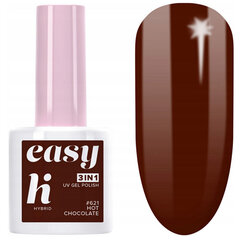 Hübriid küünelakk Hi Hybrid Easy 3in1, 621 Hot Chocolate, 5 ml цена и информация | Лаки для ногтей, укрепители для ногтей | kaup24.ee