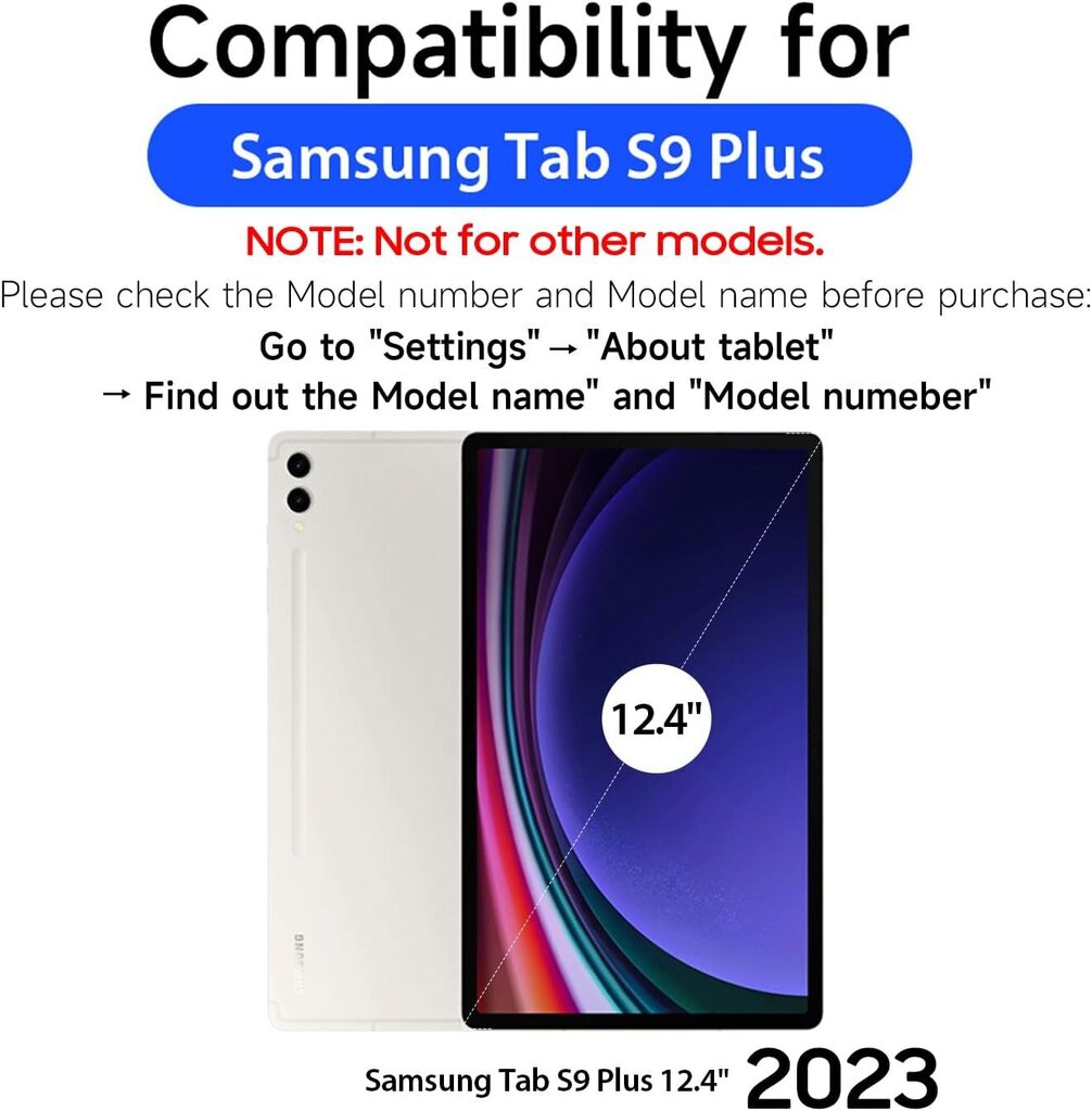 Duzzona Samsung Galaxy Tab S9 Plus jaoks, 12,4 tolli цена и информация | Tahvelarvuti kaaned ja kotid | kaup24.ee