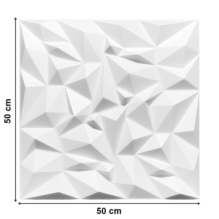 3D lae- ja seinapaneelid Deccart Ametyst, 50x50 cm, 8 tk, valge hind ja info | Lae-, seinakaunistus elemendid | kaup24.ee