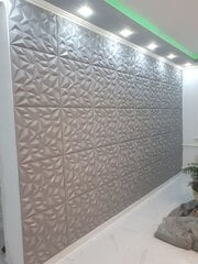 3D lae- ja seinapaneelid Deccart Ametyst, 50x50 cm, 20 tk, hall hind ja info | Lae-, seinakaunistus elemendid | kaup24.ee