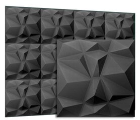 3D lae- ja seinapaneelid Deccart Bursztyn, 50x50 cm, 12 tk., must hind ja info | Lae-, seinakaunistus elemendid | kaup24.ee