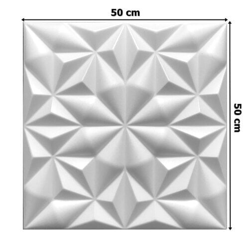 3D lae- ja seinapaneelid Deccart Onyx, 50x50 cm, 8 tk., valge hind ja info | Lae-, seinakaunistus elemendid | kaup24.ee