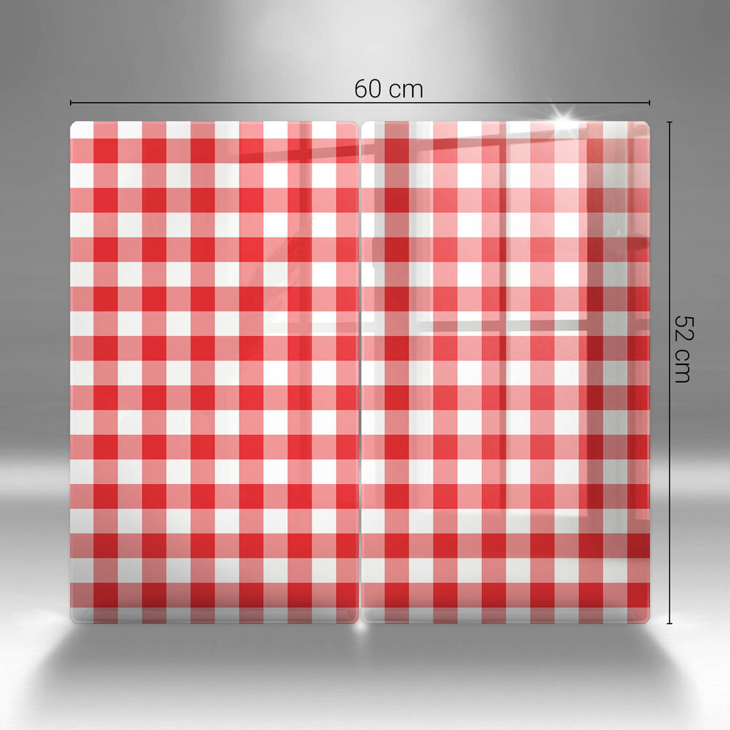 Klaasist Lõikelaud Punase-valgeruuduline muster, 2x30x52 cm цена и информация | Lõikelauad | kaup24.ee