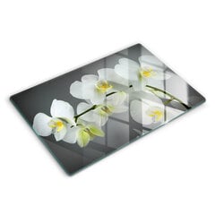 Klaasist Lõikelaud Valged orhidee õied, 80x52 cm hind ja info | Lõikelauad | kaup24.ee