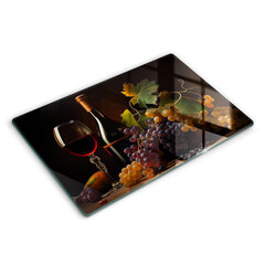 Klaasist Lõikelaud Klaas veini ja viinamarju, 80x52 cm hind ja info | Lõikelauad | kaup24.ee