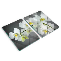 Klaasist Lõikelaud Valged orhidee õied, 2x40x52 cm hind ja info | Lõikelauad | kaup24.ee