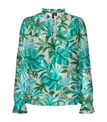 Vero Moda naiste pluus 10307956*01, valge/roheline 5715518230225 цена и информация | Женские блузки, рубашки | kaup24.ee