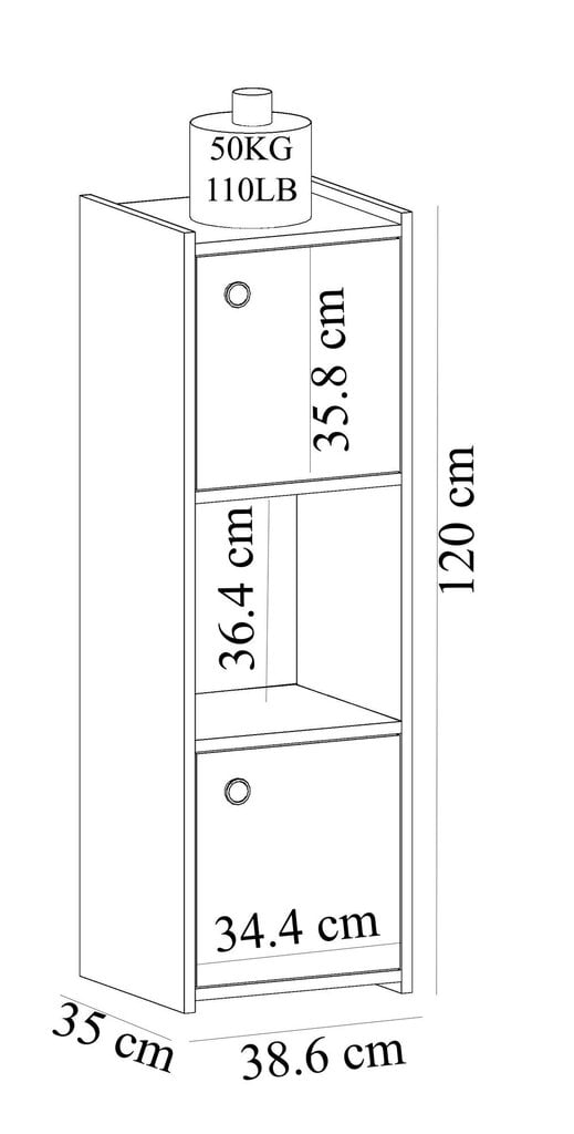 Vannitoakapp Kalune Design Teo, valge hind ja info | Vannitoakapid | kaup24.ee