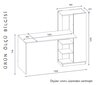 2-osaline kirjutuslaua komplekt Kalune Design Yagiz, hall цена и информация | Arvutilauad, kirjutuslauad | kaup24.ee