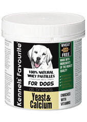 Kennels`Favourite, vitamiinid, prebiootikumid ja probiootikumid koertele, Yeast & Calcium, 135g hind ja info | Toidulisandid ja parasiitide vastased tooted | kaup24.ee