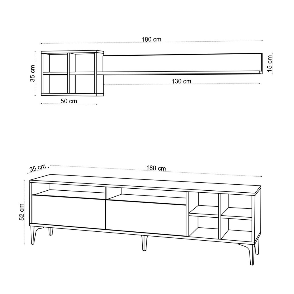 2-osaline elutoa mööblikomplekt Kalune Design Debbie, pruun hind ja info | Sektsioonid | kaup24.ee