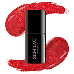 Semilac Hübriidlakk 346 Chic Red Glitter, 7ml hind ja info | Küünelakid, küünetugevdajad | kaup24.ee