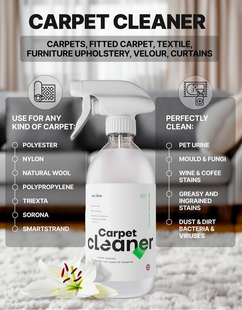 Nanoteqa vaibapuhastusvahend Carpet Cleaner, 500 ml цена и информация | Puhastusvahendid | kaup24.ee