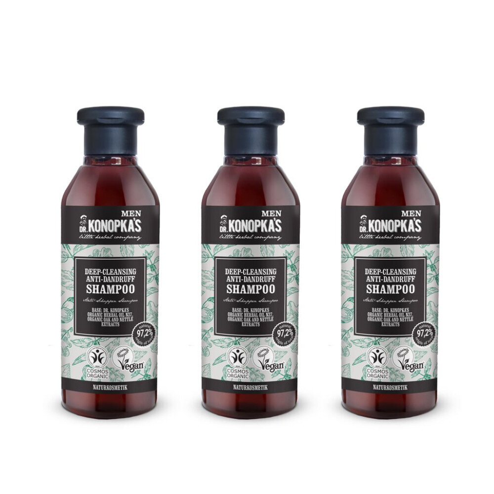 Šampoon kõõma vastu šampoon meestele Dr. Konopka's, 3 x 280 ml цена и информация | Šampoonid | kaup24.ee