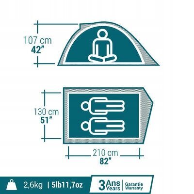 Telk Quechua-2 MH100, hall цена и информация | Telgid | kaup24.ee