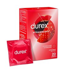 Maasikamaitselised kondoomid Durex, 20 tk hind ja info | Kondoomid | kaup24.ee