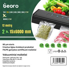 Vaakumpakendamise kott Beoro 2x 15 x 600 cm, 2 tk цена и информация | Вакууматоры | kaup24.ee