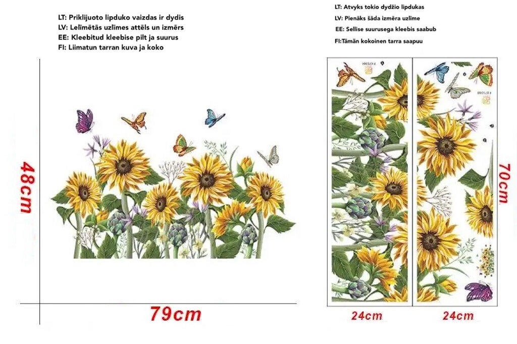 Interjööri kleebis Päevalilled hind ja info | Seinakleebised | kaup24.ee
