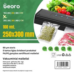 Vaakumpakendamise kotid Beoro 25 x 30 cm, 100 tk цена и информация | Вакууматоры | kaup24.ee