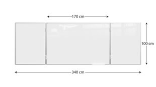 Magnetiline koolitahvel 100x170/340, valge hind ja info | Kirjatarbed | kaup24.ee