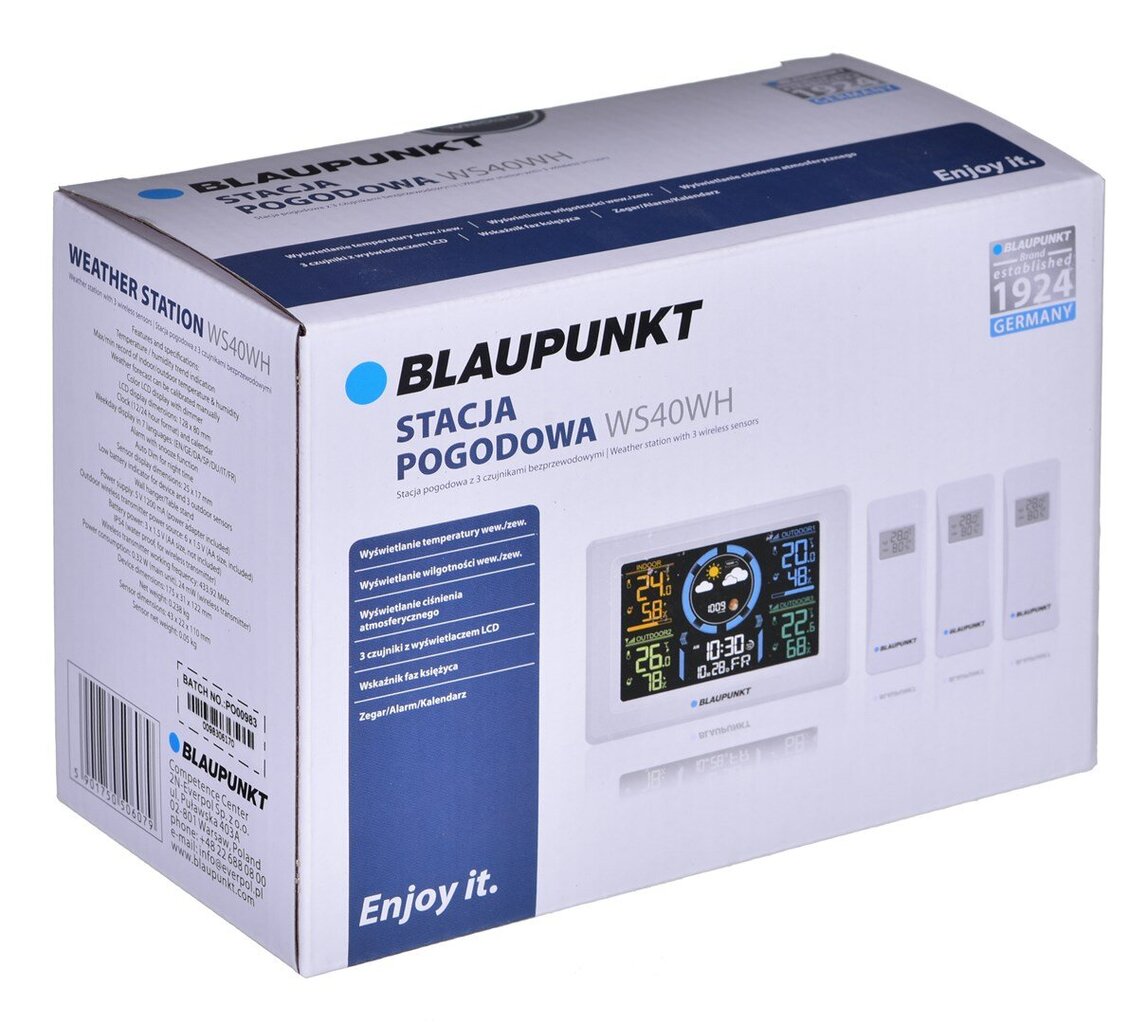 Ilmajaam Blaupunkt WS40WH, valge hind ja info | Ilmajaamad, termomeetrid | kaup24.ee