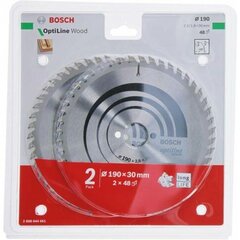 Пильный диск Bosch Optiline, 190 мм цена и информация | Пилы, циркулярные станки | kaup24.ee