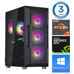 INTOP Ryzen 7 5700X 32GB 250SSD M.2 NVME+2TB GTX1650 4GB WIN11 цена и информация | Стационарные компьютеры | kaup24.ee
