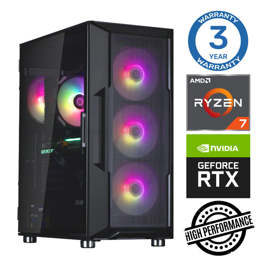 Intop Ryzen 7 5700X 32GB 250SSD M.2 NVME RTX3050 6GB no-OS hind ja info | Lauaarvutid | kaup24.ee