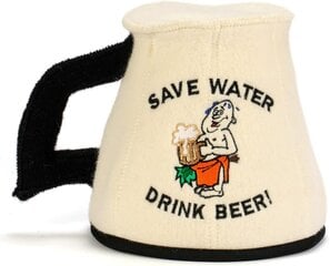 Шапка для сауны «Экономь воду – пей пиво» цена и информация | Аксессуары для сауны и бани | kaup24.ee