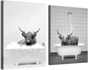 Palakat lõuendil "Piison vannis", 50x70cm, 2 tk hind ja info | Seinapildid | kaup24.ee