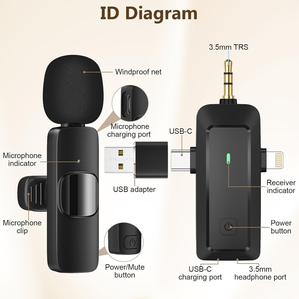 Hmkch 4in1 Wireless Microphone hind ja info | Mikrofonid | kaup24.ee