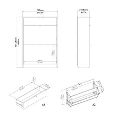 Тумбочка для обуви Aatrium Shoes, 70x24x101 см, черная цена и информация | Полки для обуви, банкетки | kaup24.ee