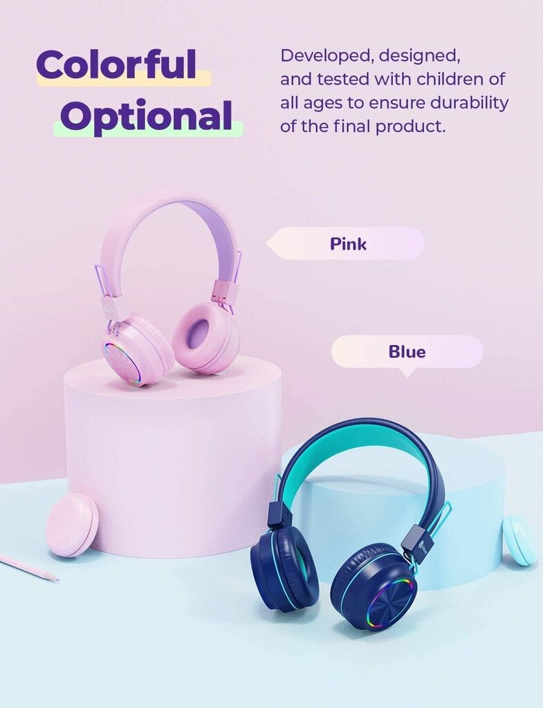 Bluetooth laste kõrvaklapid, 2 komplekti цена и информация | Kõrvaklapid | kaup24.ee