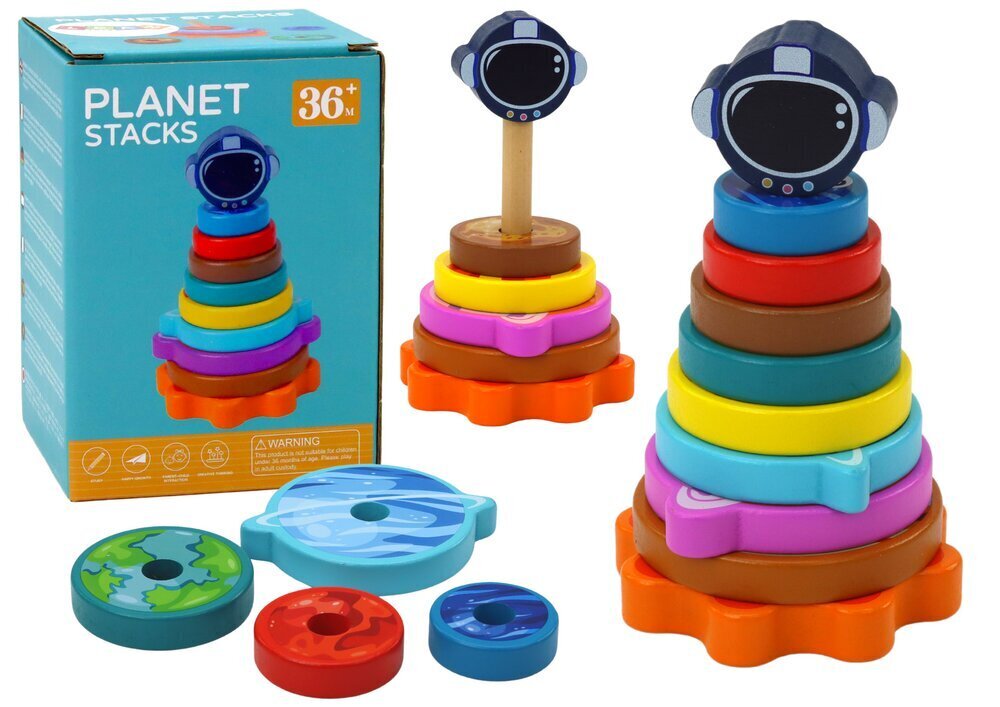 Pyramid Lean Toys Planet Stacks hind ja info | Imikute mänguasjad | kaup24.ee