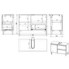 Vannitoakapp Aatrium Salinas, 80x34x56 cm, valge hind ja info | Vannitoakapid | kaup24.ee