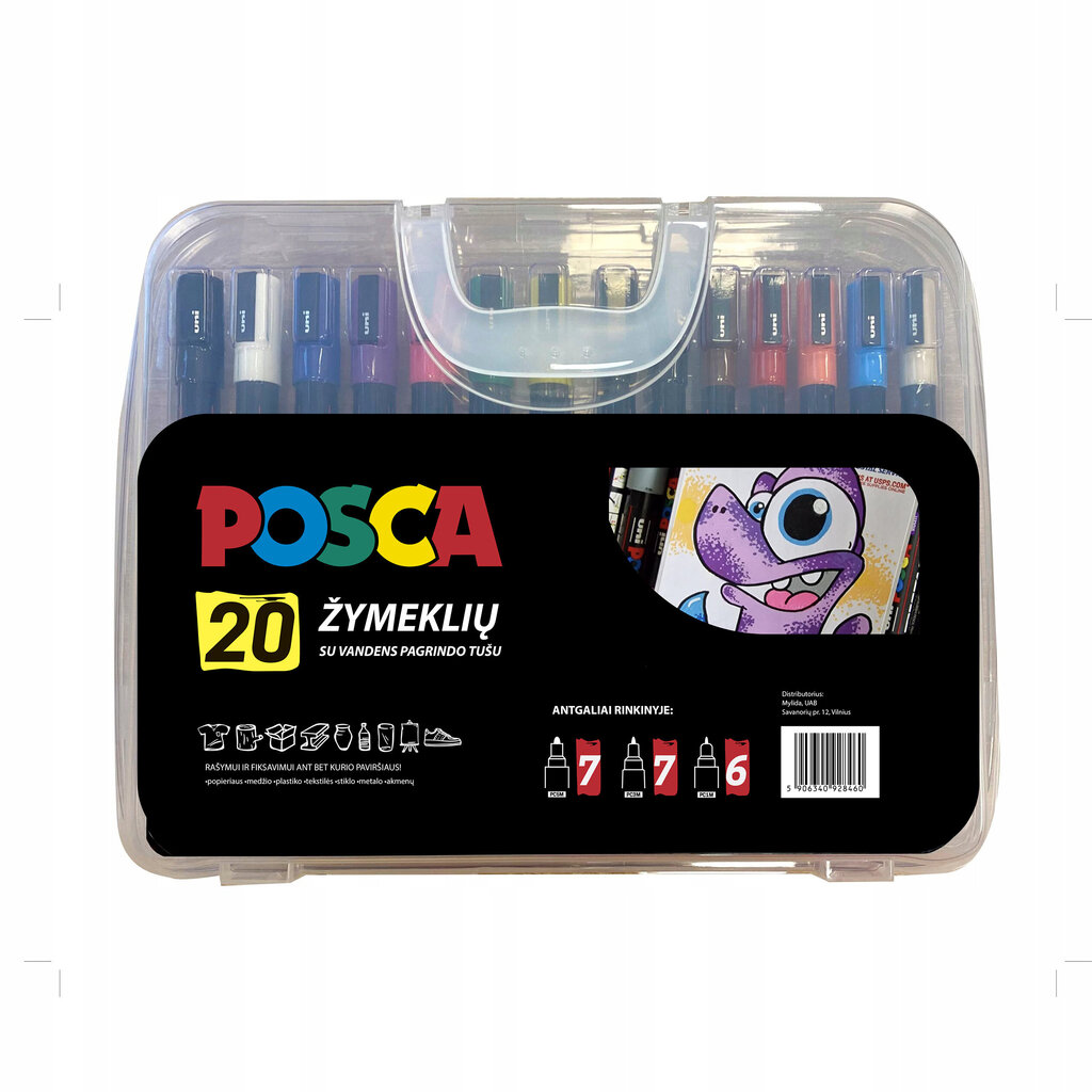 Markerite komplekt Uni-ball Posca, 20 värvi цена и информация | Kunstitarbed, voolimise tarvikud | kaup24.ee