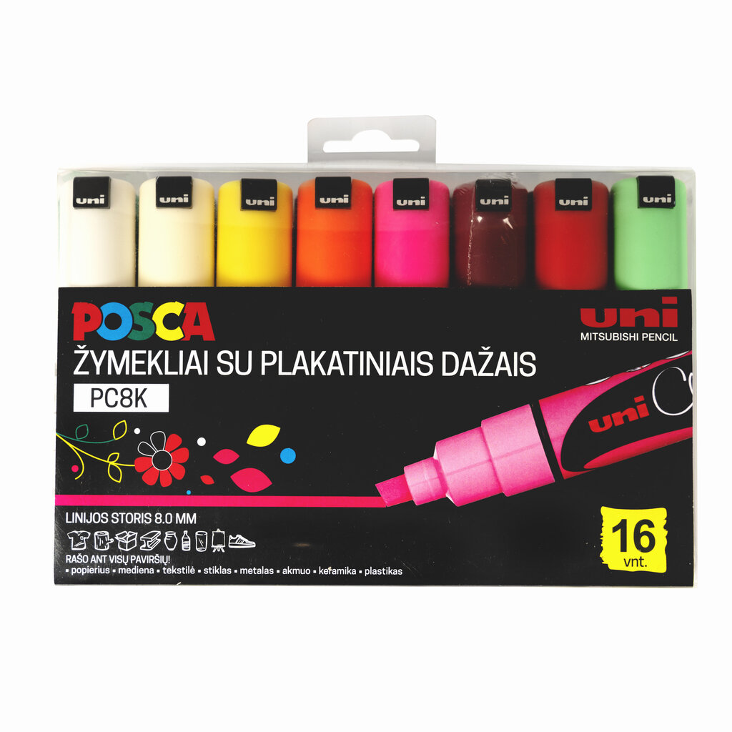 Marker Uni-Ball Posca PC-8K, 16 tk цена и информация | Kirjatarbed | kaup24.ee