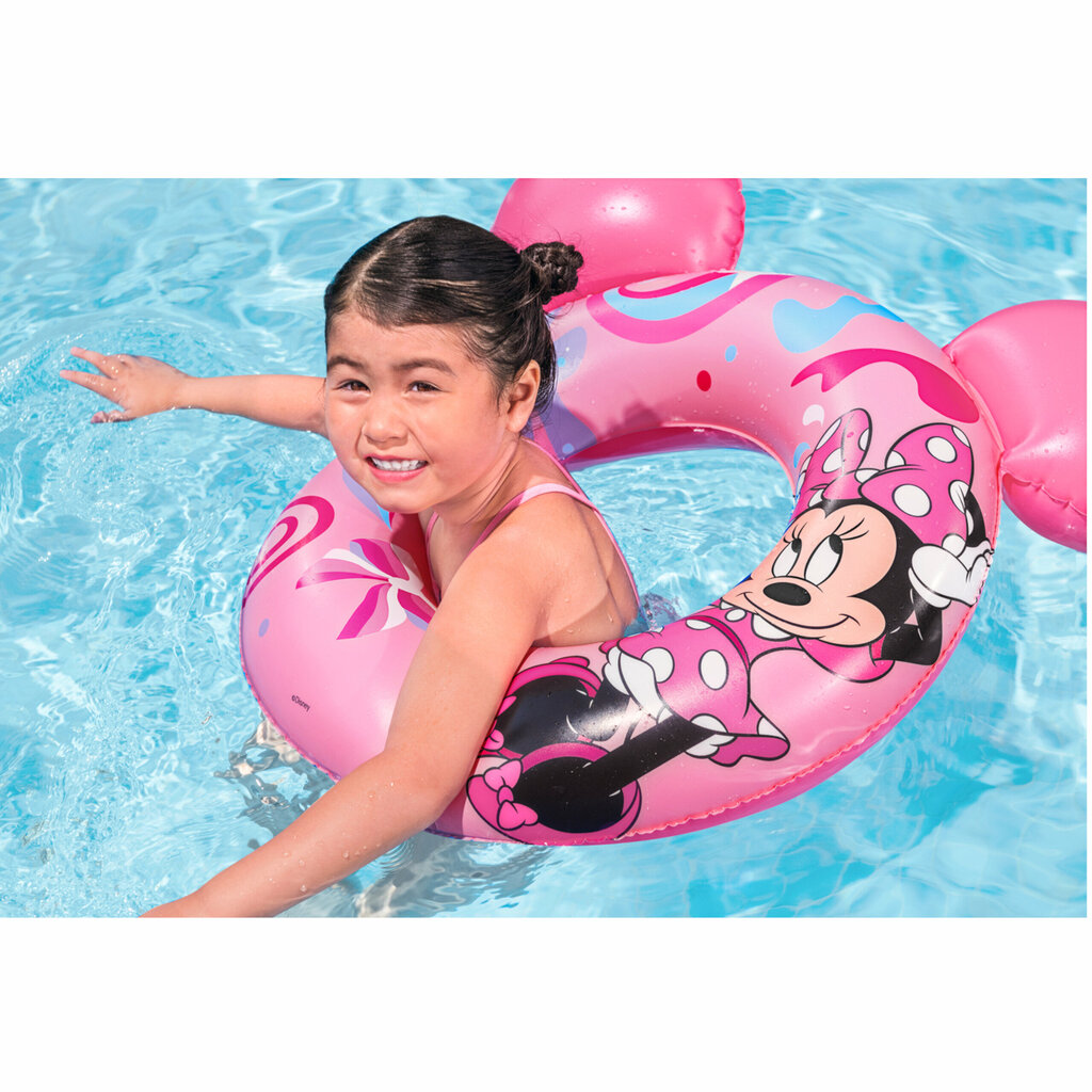 Täispuhutav rõngas Bestway Minnie, 74x76 cm, roosa, цена и информация | Täispuhutavad veemänguasjad ja ujumistarbed | kaup24.ee