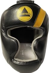 Кожаный боксерский шлем Sportera, чёрный цена и информация | Боевые искусства | kaup24.ee
